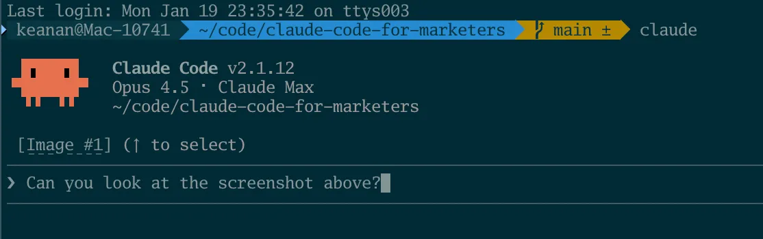 Claude Code showing image indicator after drag and drop